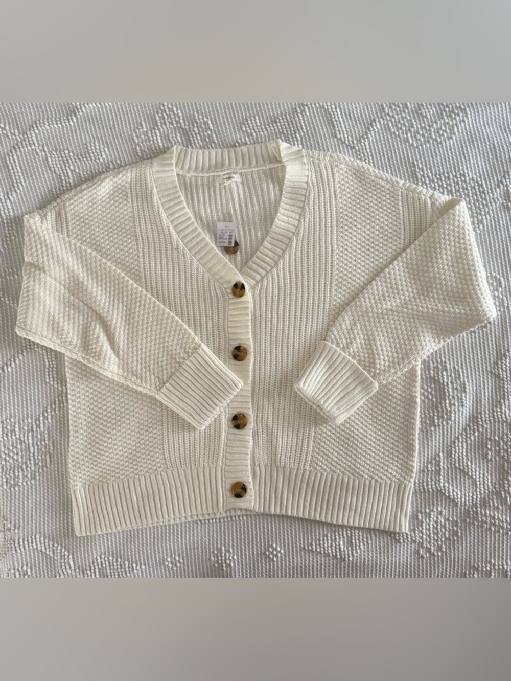 NWT Maurice’s Cream Button-Front Knit Cardigan Sweater